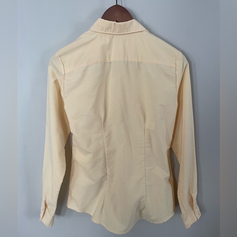 Lands End Women’s Yellow Pleated Shirt Size 4 - Picture 3 of 3